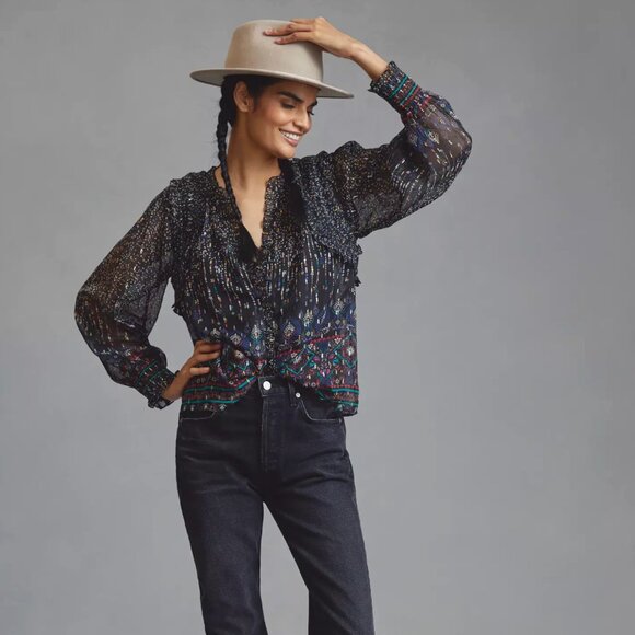 Forever That Girl Sheer Ruffled Blouse - Picture 1 of 2